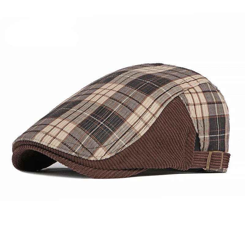 Gorra plana Gatsby de cuadros con visera ajustable - imagen 2
