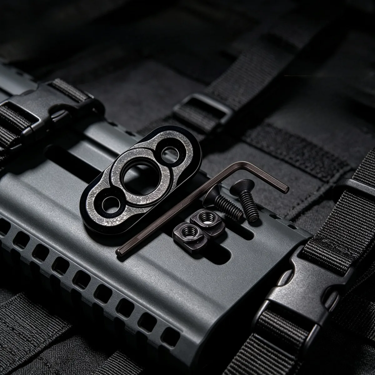 Anilla giratoria QD para correa táctica – Base MK Picatinny - imagen 2