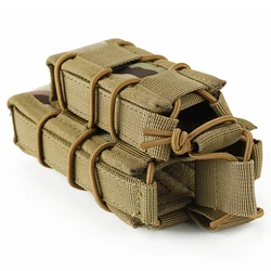 Porta-magasines táctico MOLLE rifle y pistola retención elástica