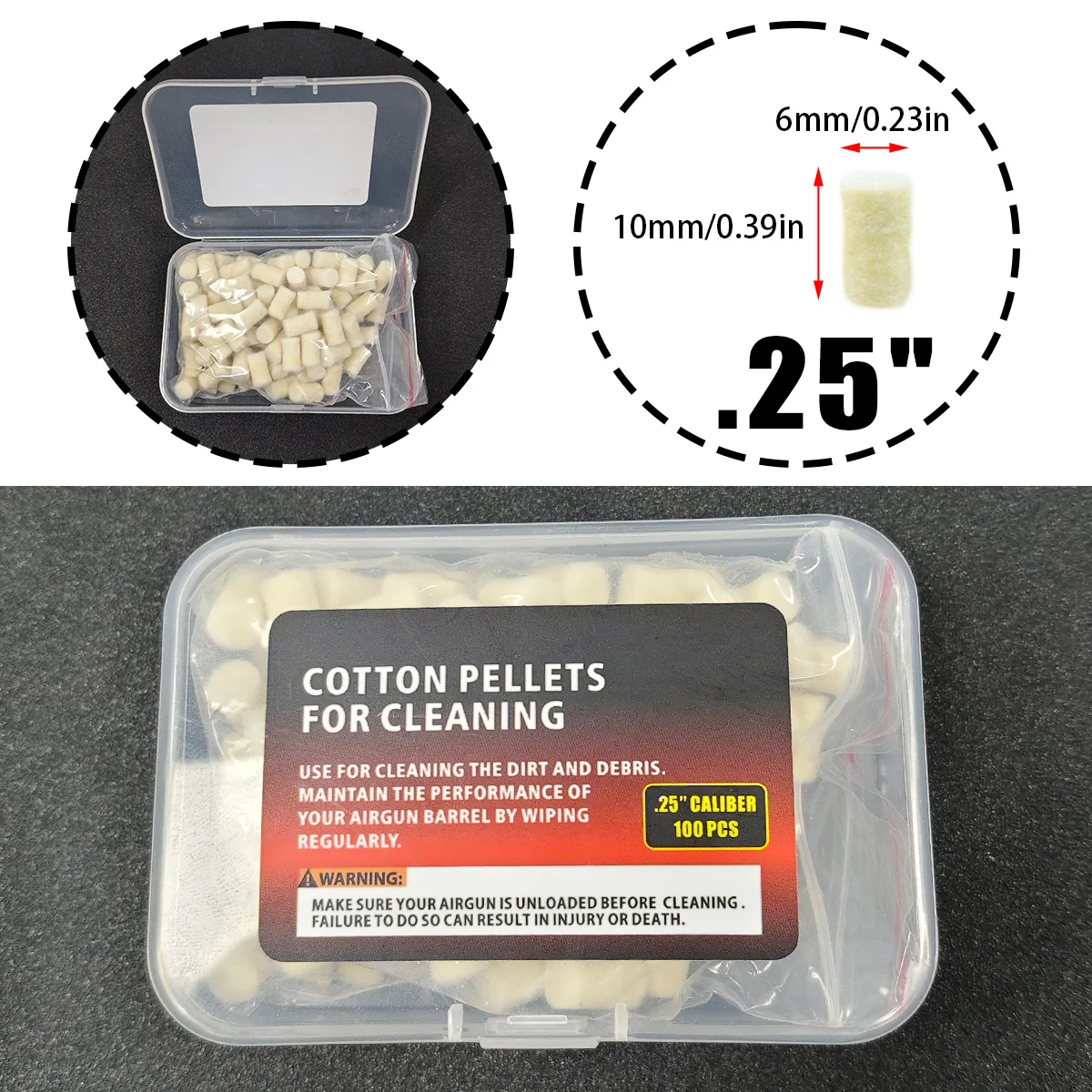 Pellets para limpieza entre estrías