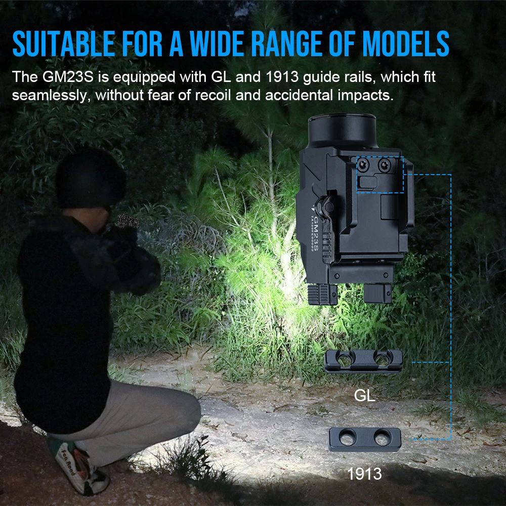 Trustfire GM23S: linterna táctica para pistola con láser verde - imagen 3