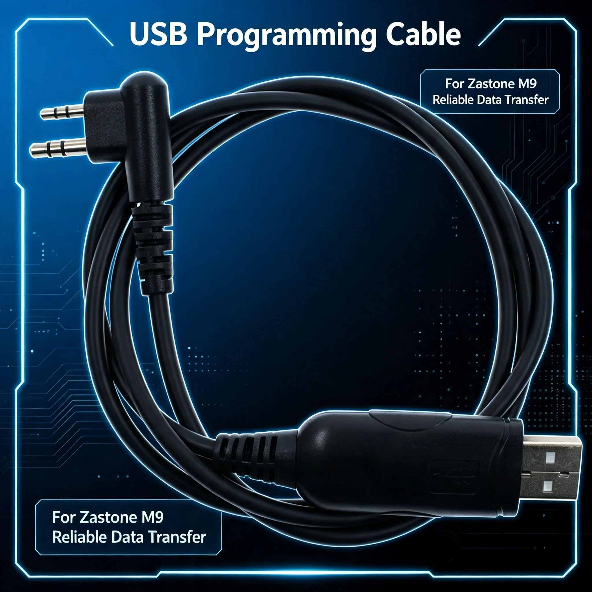 Zastone M9: cable USB de programación con conector de 2 pines tipo M - imagen 5