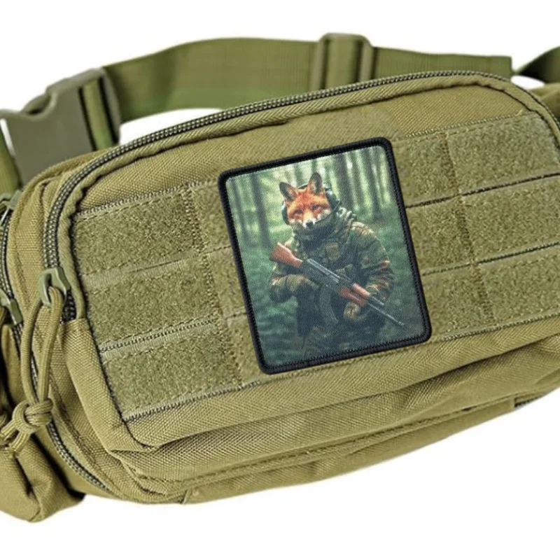 Parche táctico Soldado Zorro con gancho y bucle para ropa - imagen 3