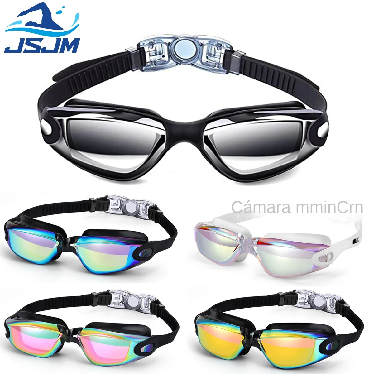 JSJM Gafas de natación para adultos antiniebla UV silicona ergonómicas - imagen 5