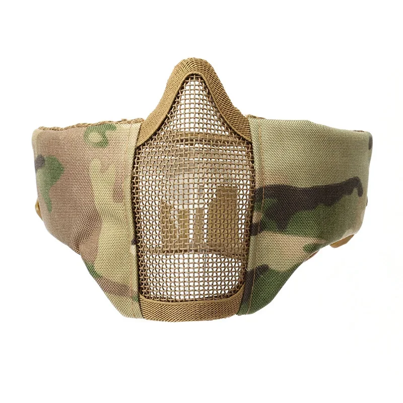 Máscara táctica Airsoft – Media cara malla de acero ajustable y ligera - imagen 4