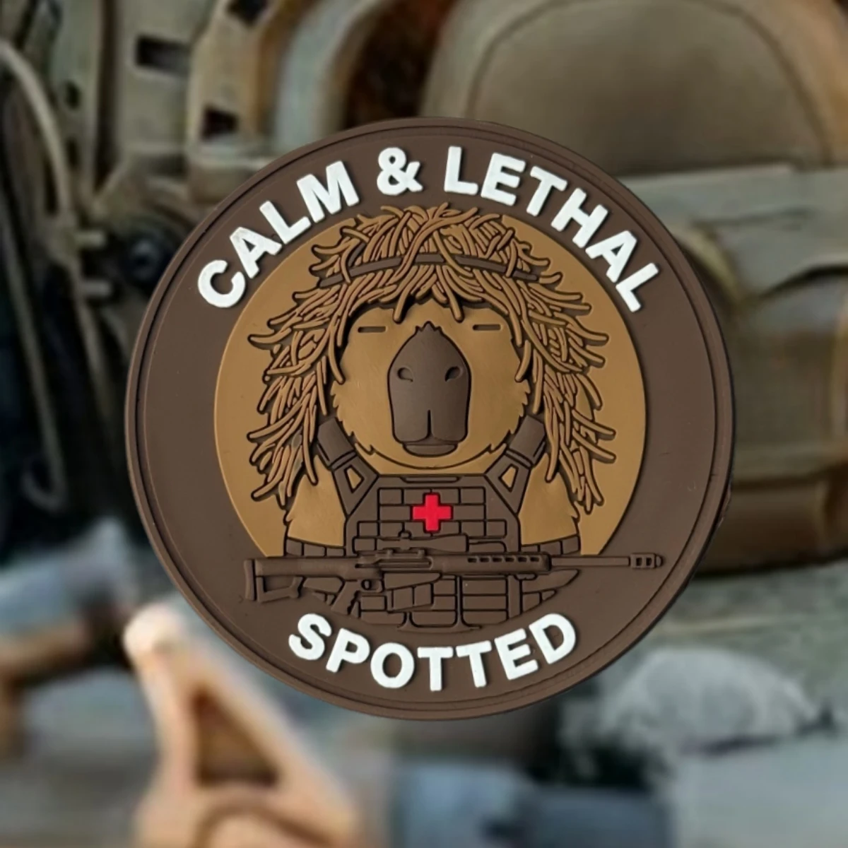 CALM & LETHAL parche táctico PVC velcro gancho y bucle Beaver - imagen 4