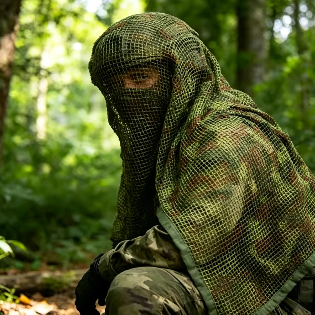Velo de camuflaje de malla para caza y senderismo