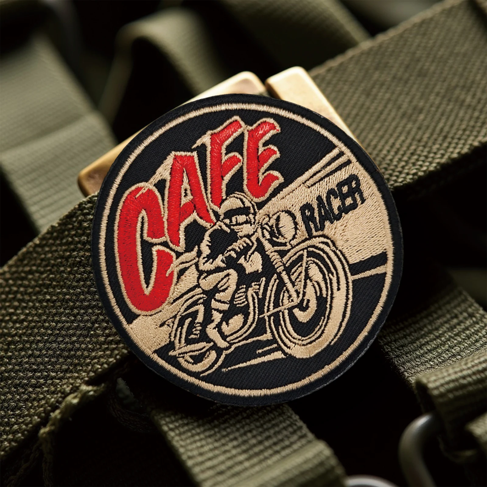 Parche Velcro Cafe Racer bordado - insignia motorista retro para ropa - imagen 3