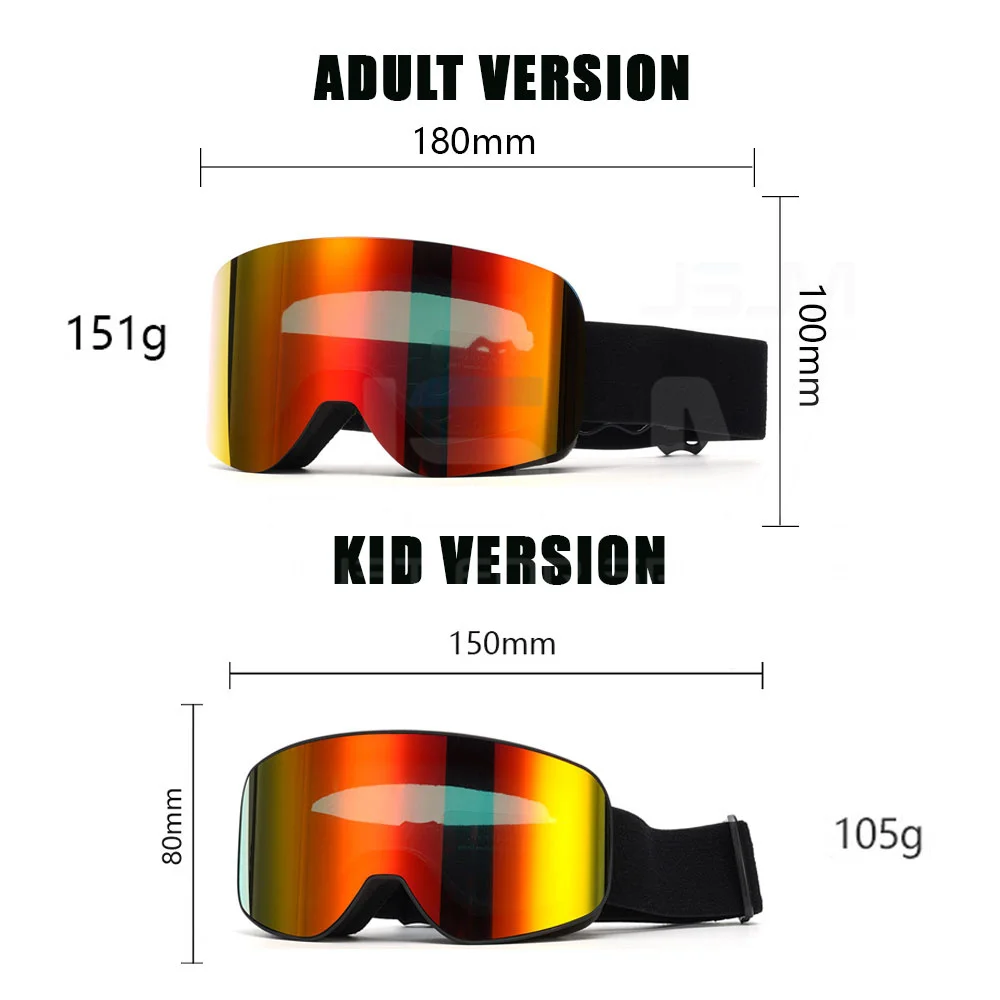Gafas de esquí antiniebla JINSHANGJINMEI vista frontal