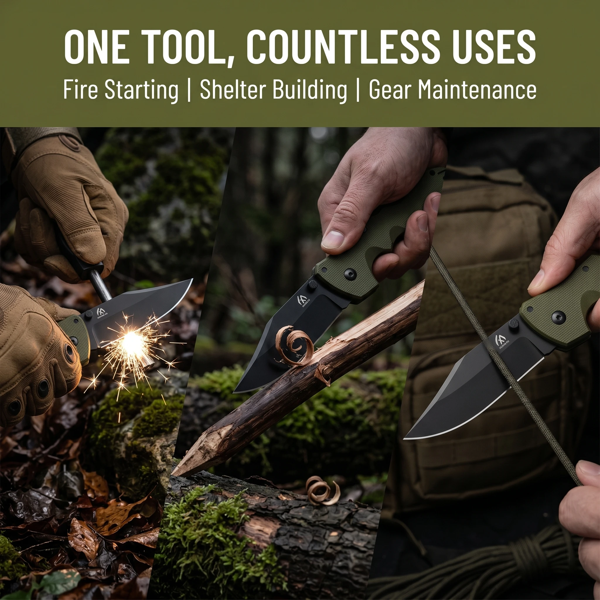 Cuchillo plegable táctico multifunción para al aire libre y regalo