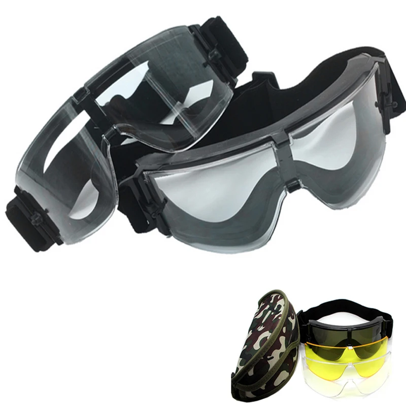 Gafas tácticas USMC X800 con 3 lentes para caza airsoft y tiro