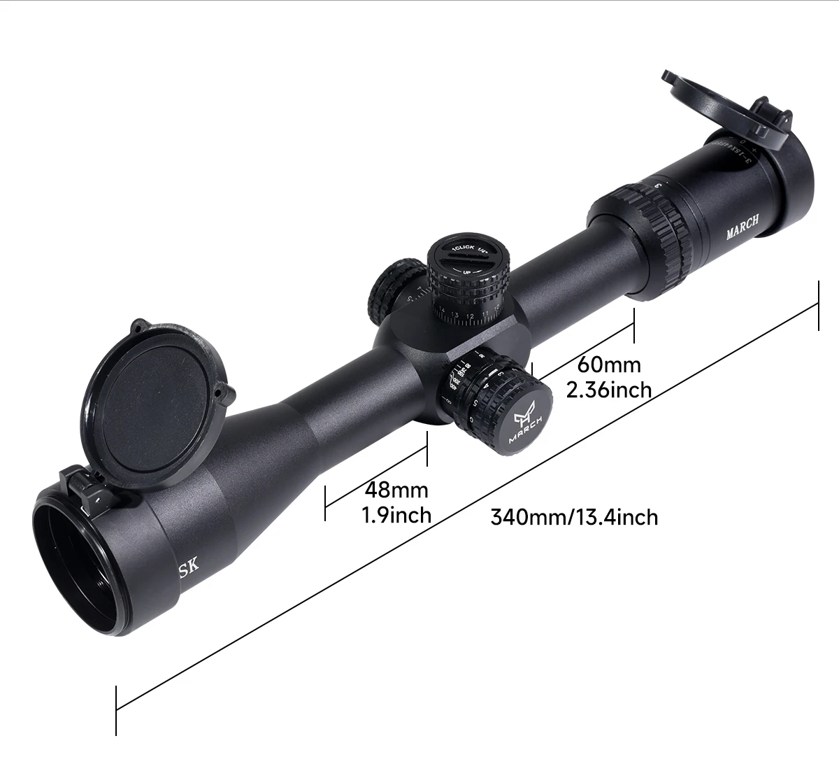 Mira táctica SK 3-15x44 FFP primera focal iluminación roja caza airsoft - imagen 5