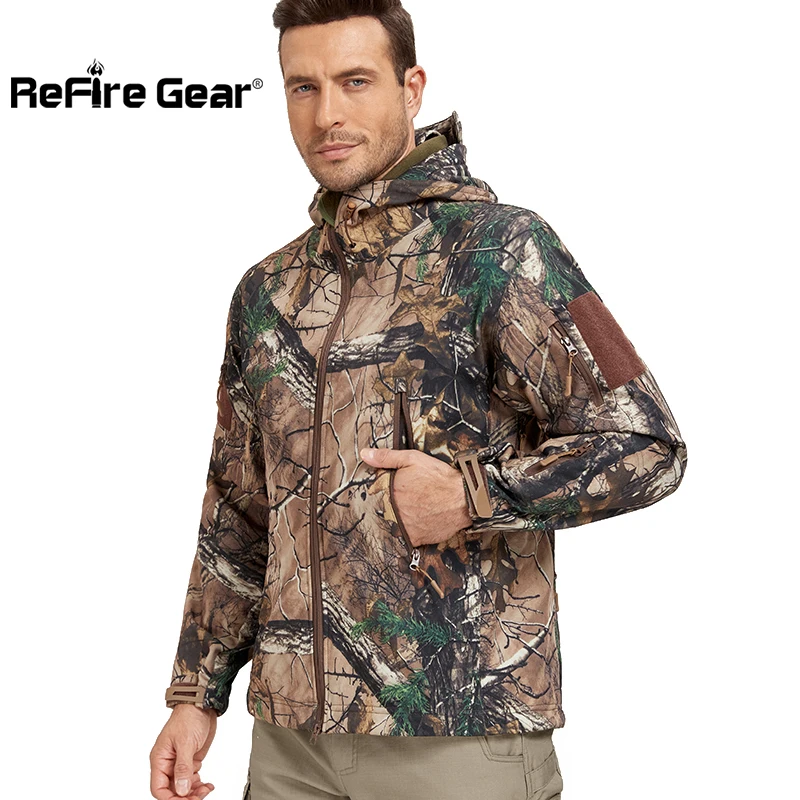 Chaqueta de caza impermeable camuflaje – Forro polar cortavientos - imagen 5