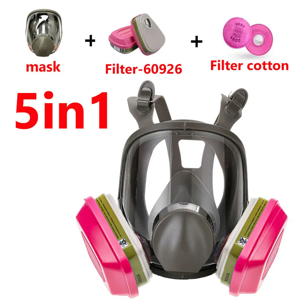 Respirador de cara completa para pintura en aerosol con cartucho