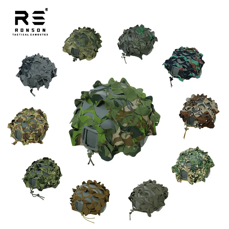 Funda casco táctico camuflaje 3D con tiras tipo hojas de árbol - imagen 3