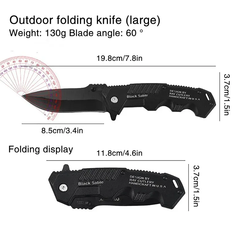 Cuchillo de supervivencia plegable multifunción para camping - imagen 2