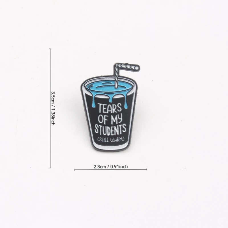 Pin esmaltado vintage con frase Lágrimas de mis alumnos – Broche - imagen 3