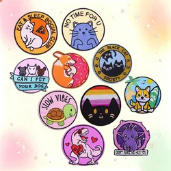 Parches termoadhesivos bordados gato rana pato – para coser o planchar