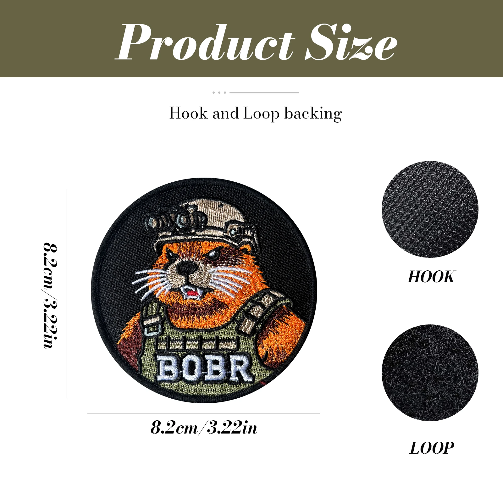 BOBR Beaver Parche táctico bordado gancho y bucle para mochila - imagen 2