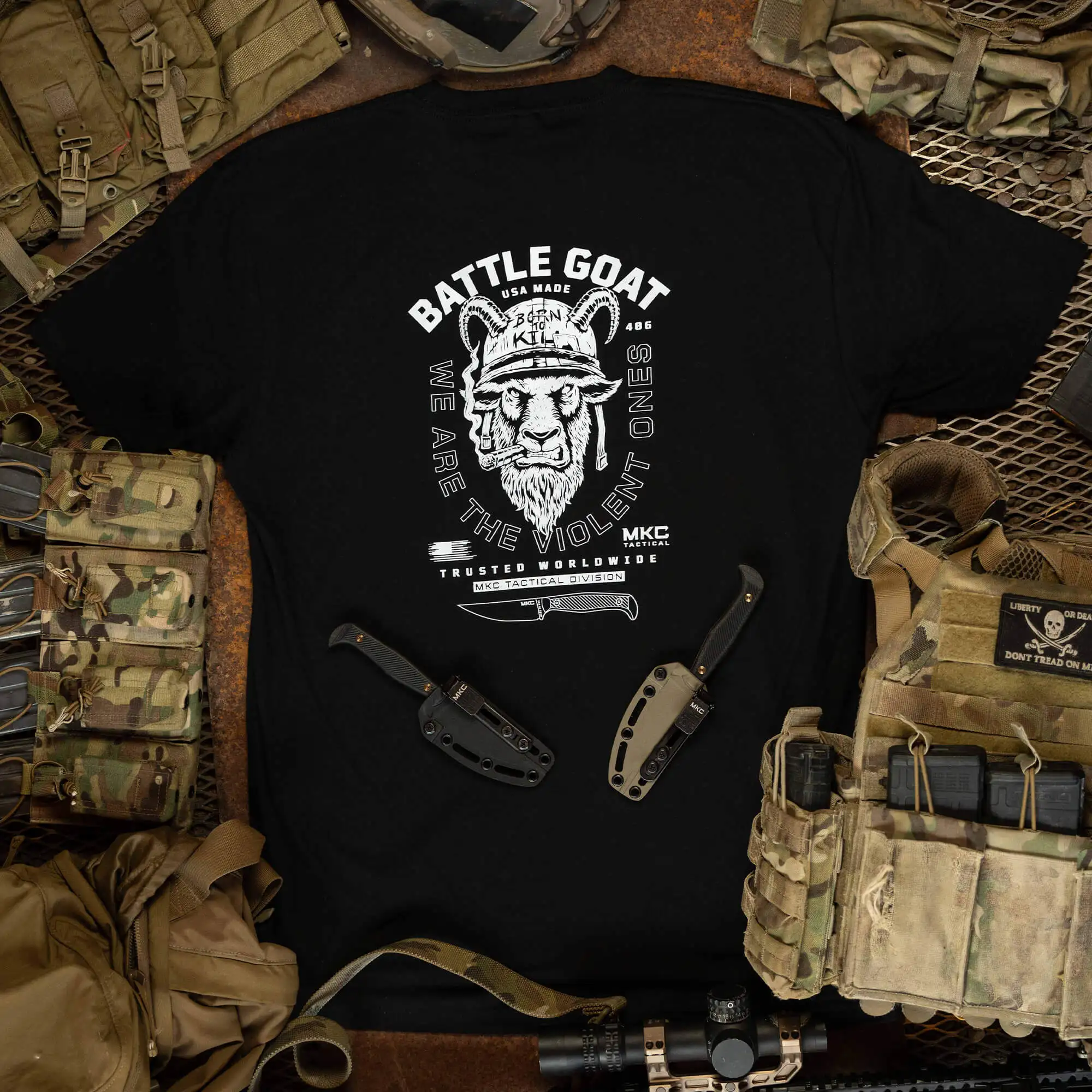 Battle Goat camiseta táctica unisex estilo lujo - imagen 4