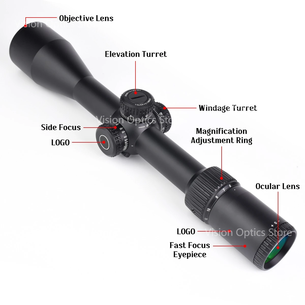 VT Optics Visor táctico FFP MRAD de precisión para rifle - imagen 2