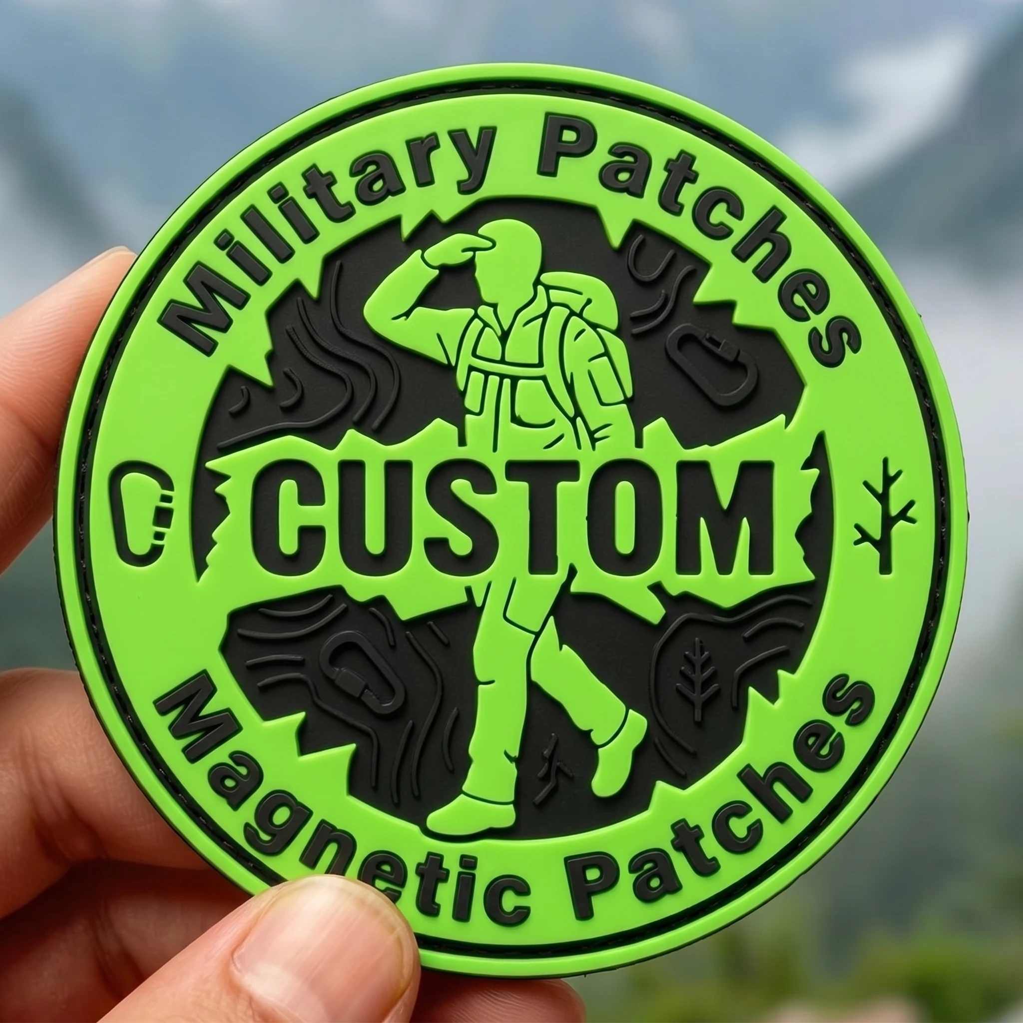 Parche PVC 3D decorativo para manualidades, correas y mochilas