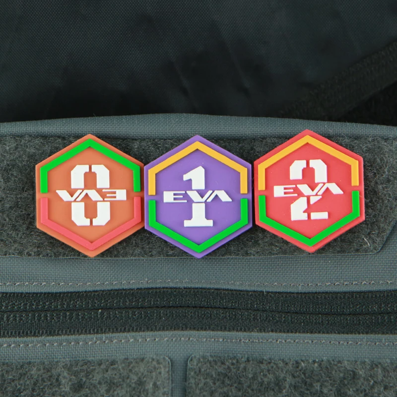 Parche táctico hexagonal PVC EVA mini decorativo para ropa y mochilas