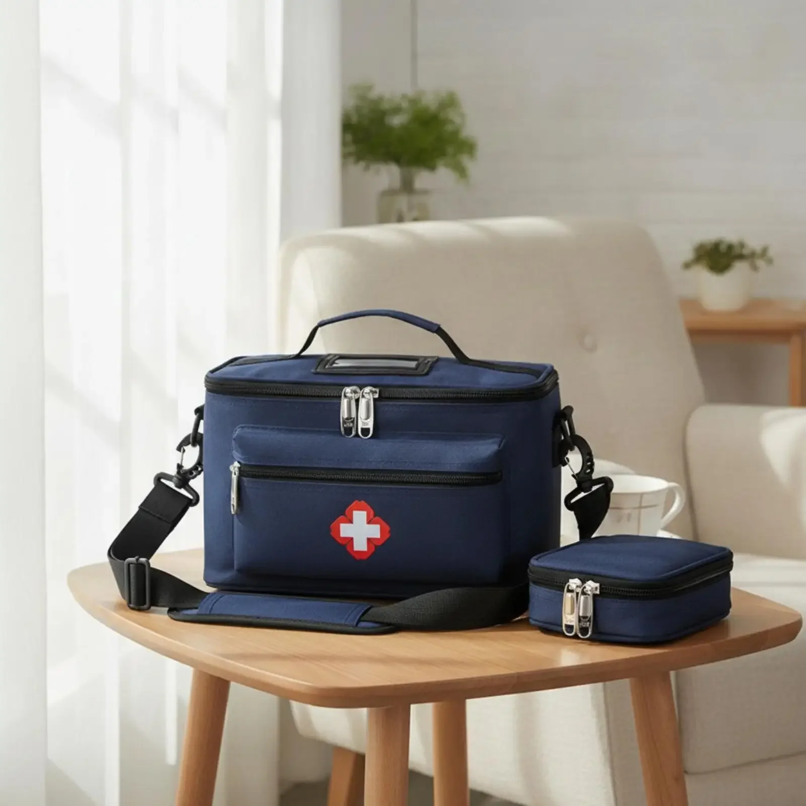 Botiquín de primeros auxilios de tela Oxford azul marino