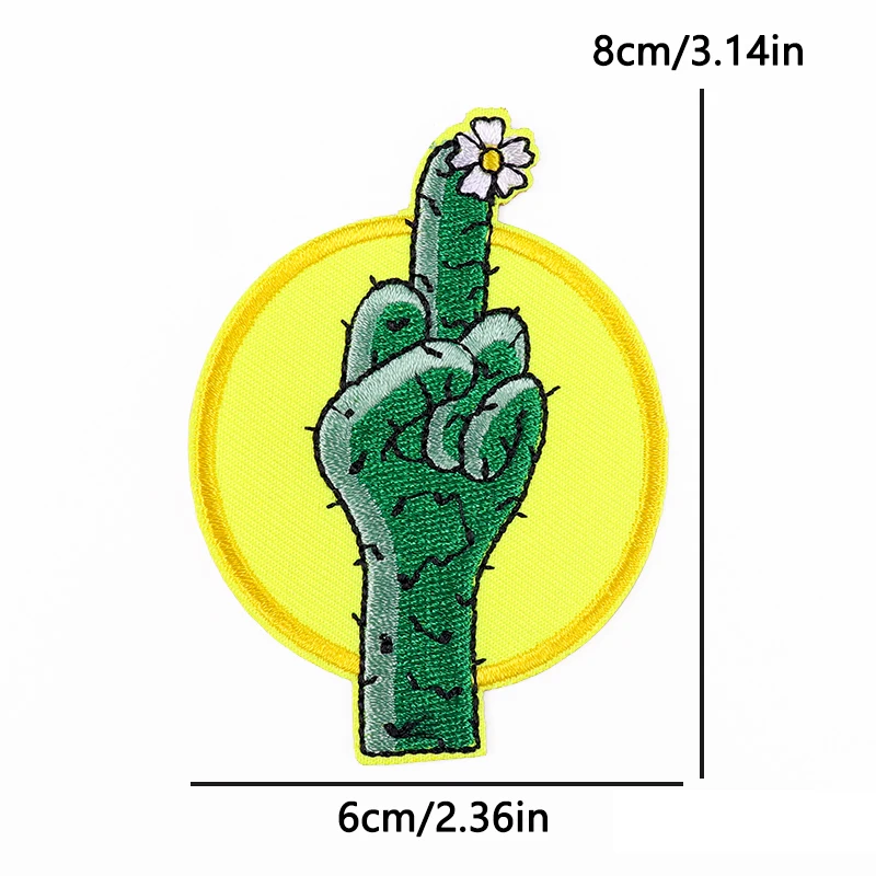 Parches termoadhesivos bordados cactus y llama para decorar ropa - imagen 5