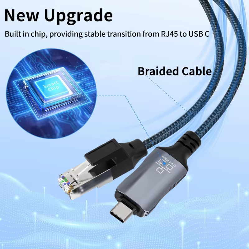 Cable USB-C a RJ45 Gigabit Ethernet trenzado para portátiles - imagen 4