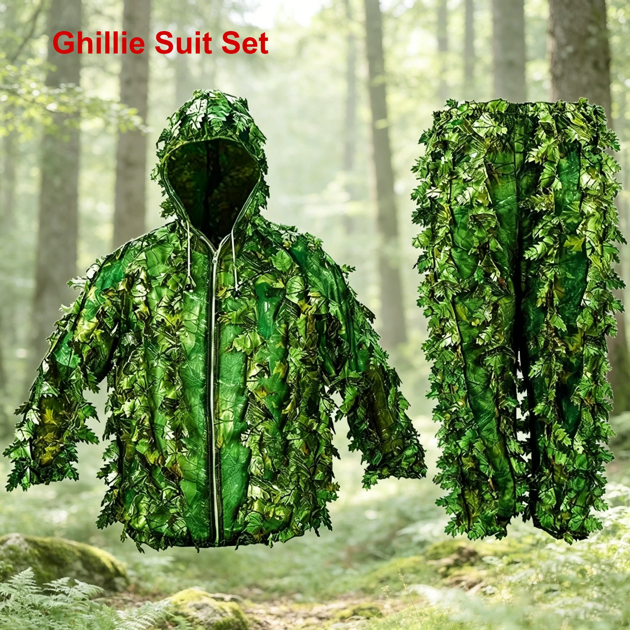 Ropa de camuflaje tipo ghillie bosques biónico hojas adhesivas - imagen 2