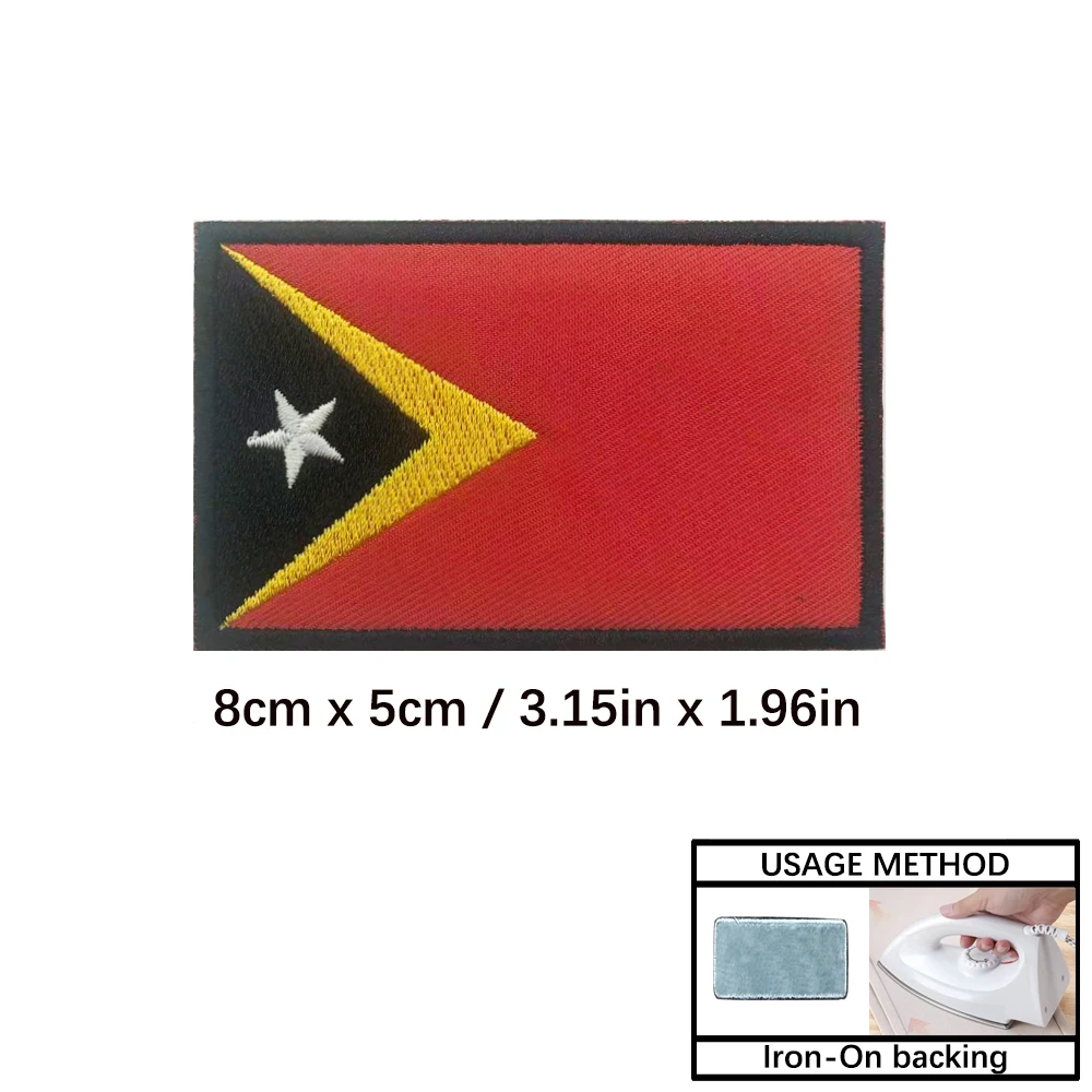 Parche bordado bandera de países asiáticos – Termoadhesivo y coser - imagen 2