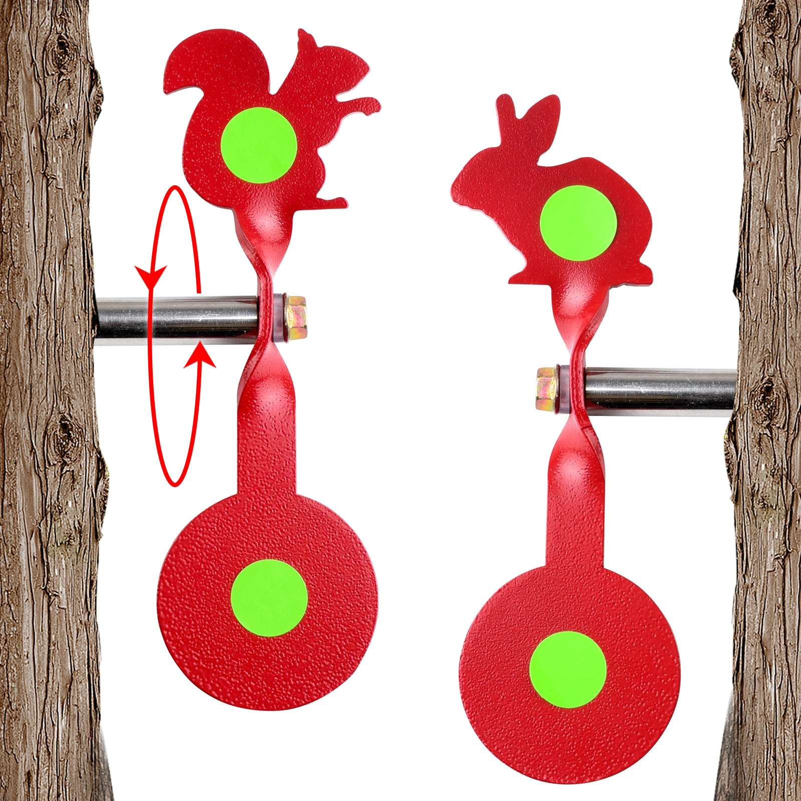Objetivo giratorio acero inoxidable para tirachinas BB – Rojo grueso