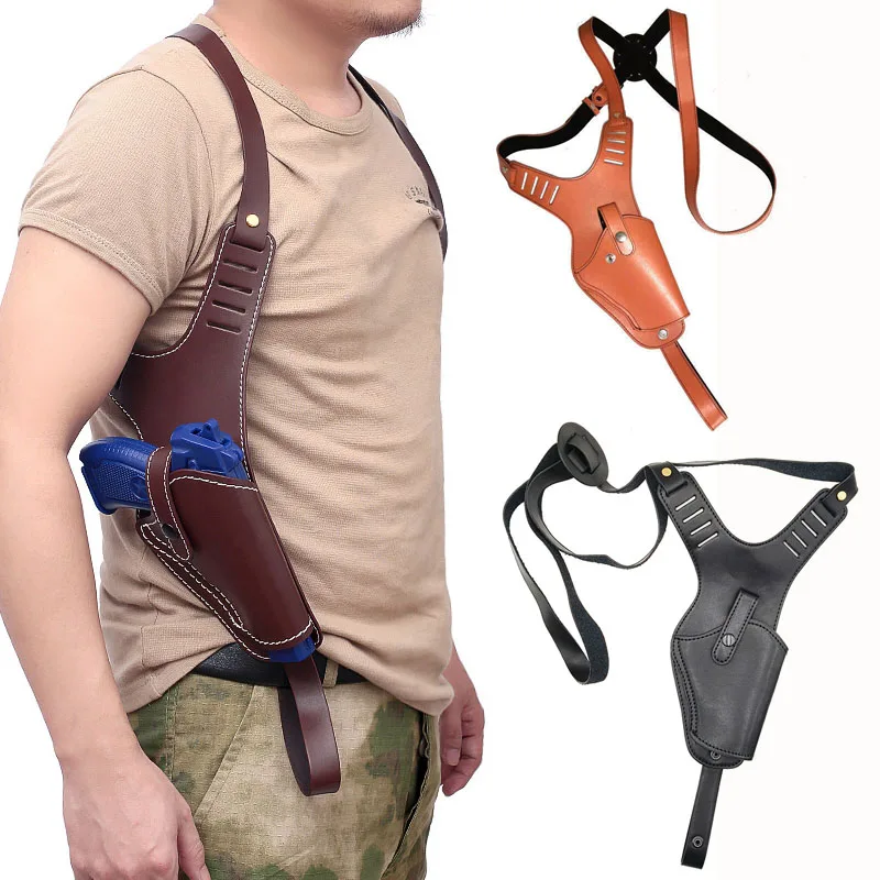 Funda pistola oculta de cuero retro para axila con correas ajustables - imagen 4