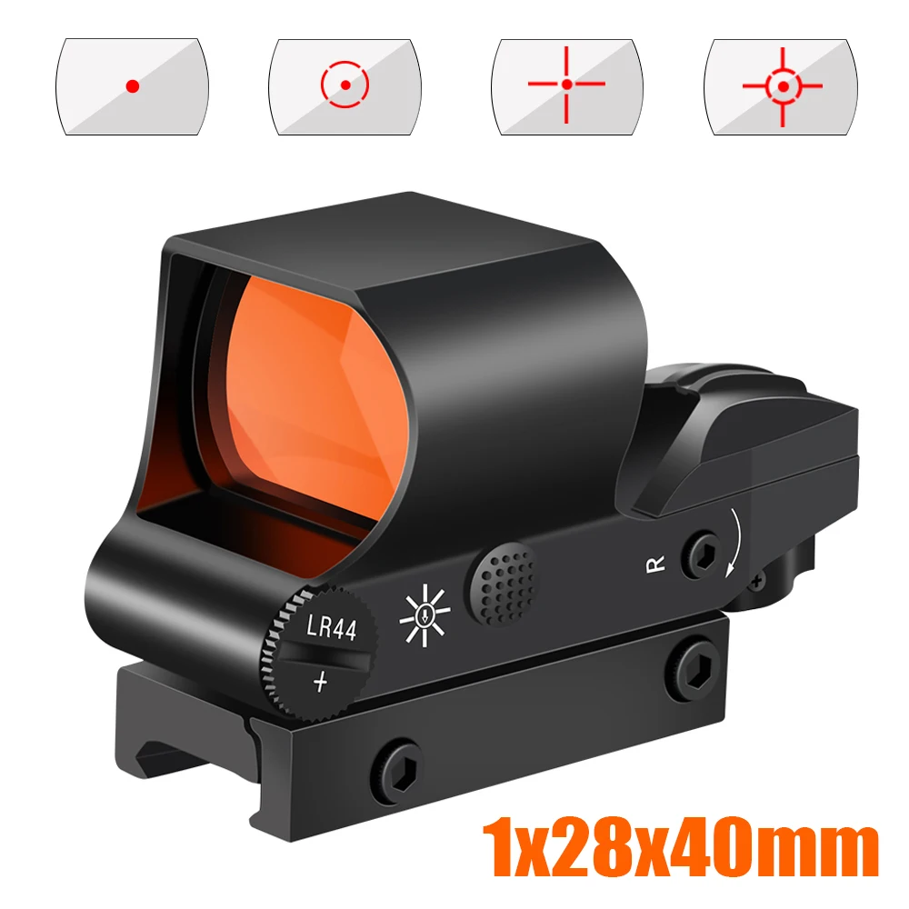 Mira red dot táctica roja con retícula múltiple y montaje Picatinny