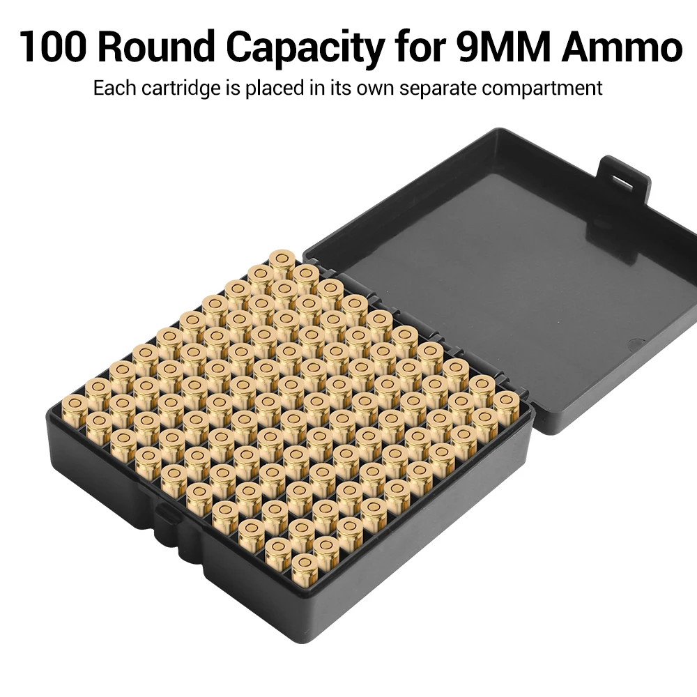 Caja munición táctica tapa abatible – 9mm para tiro y caza - imagen 2