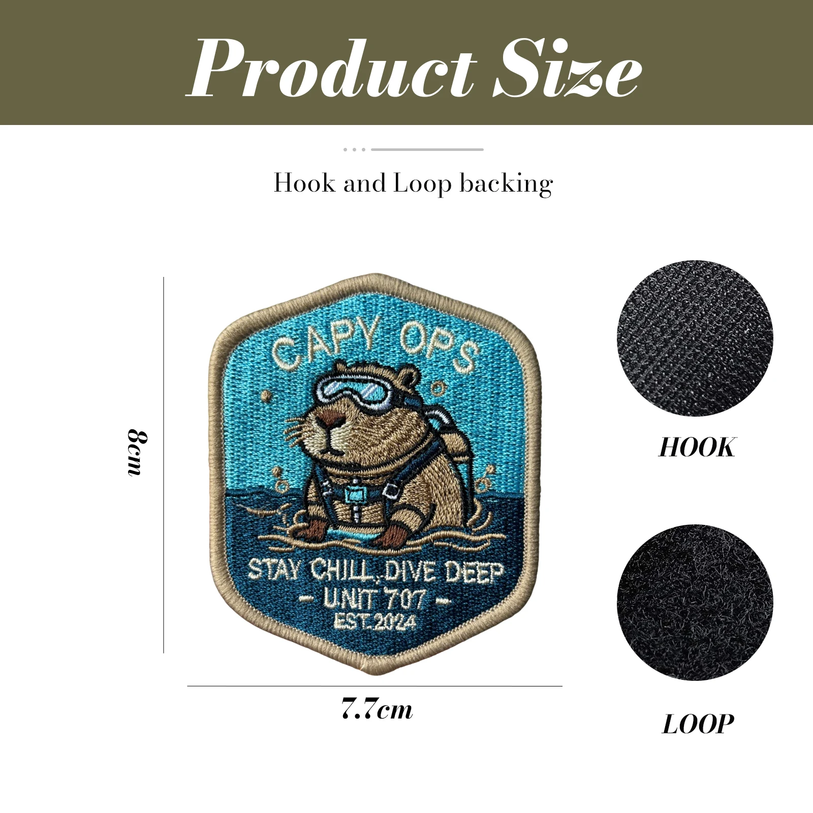 Parche táctico Capybara Buzo Capy Ops velcro – Capibara chill