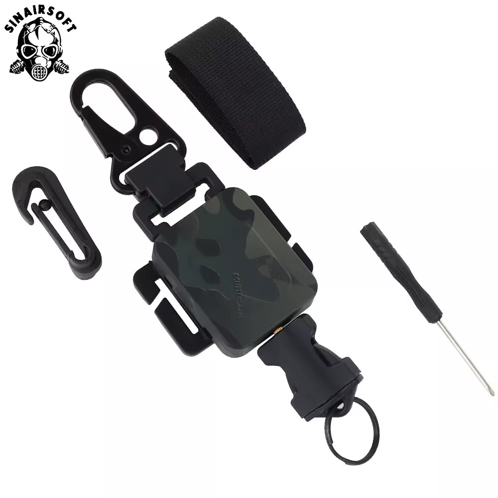 Eslinga retráctil táctica llavero – cordón nylon y acero