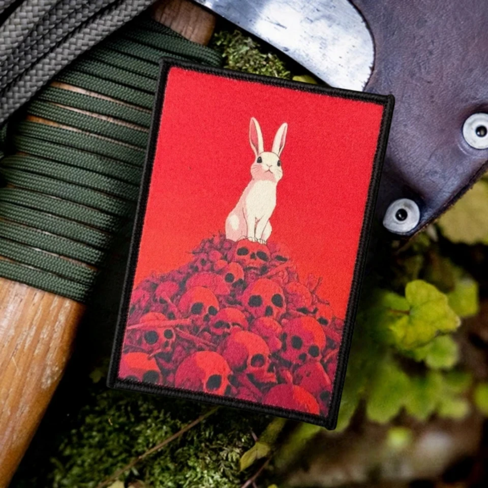 Parche táctico velcro calavera conejo morale para mochila - imagen 2