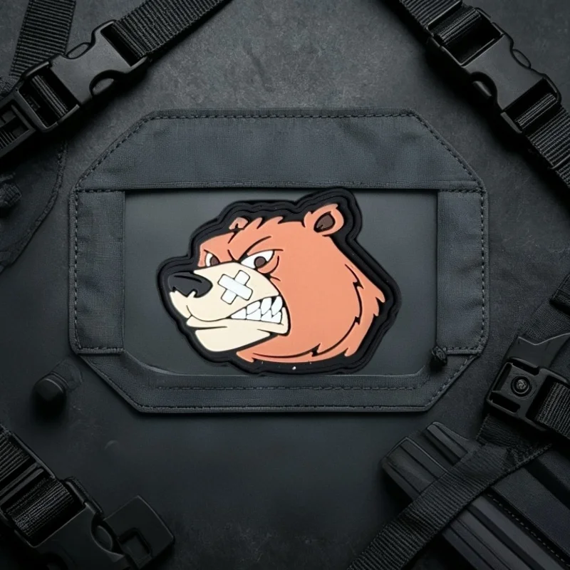 Parche táctico PVC Angry Bear con gancho y bucle para mochila - imagen 5