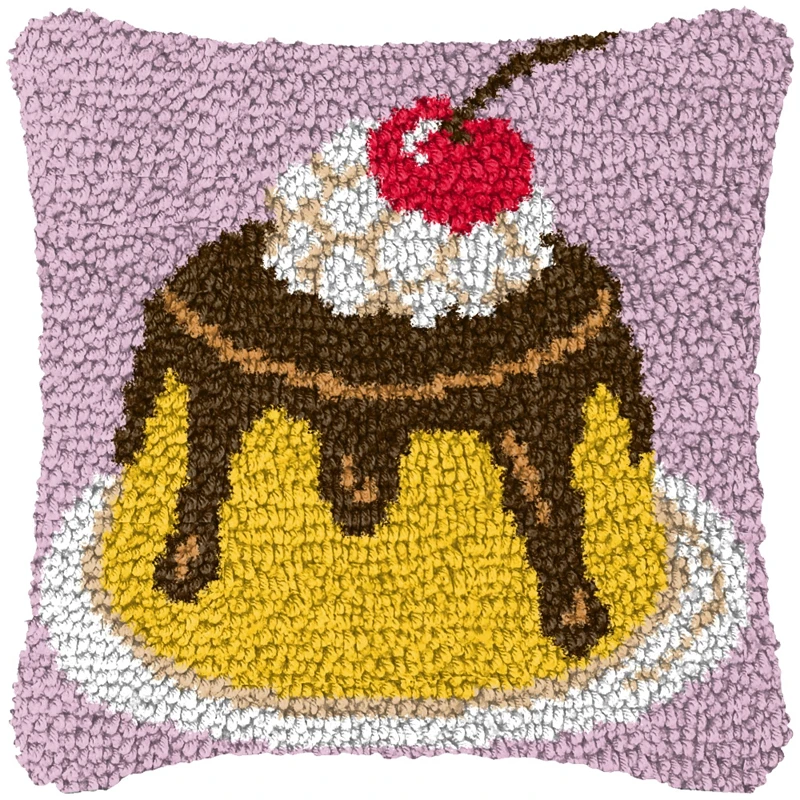 Kit bordado cojín decorativo gancho bucle postre dulce artesanal - imagen 3