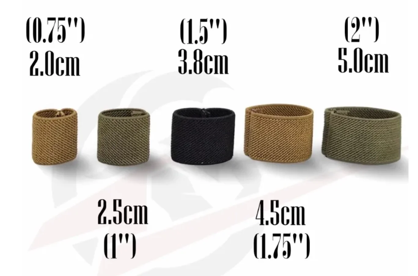 Lazos elásticos tácticos para cinturón, set de 5 unidades