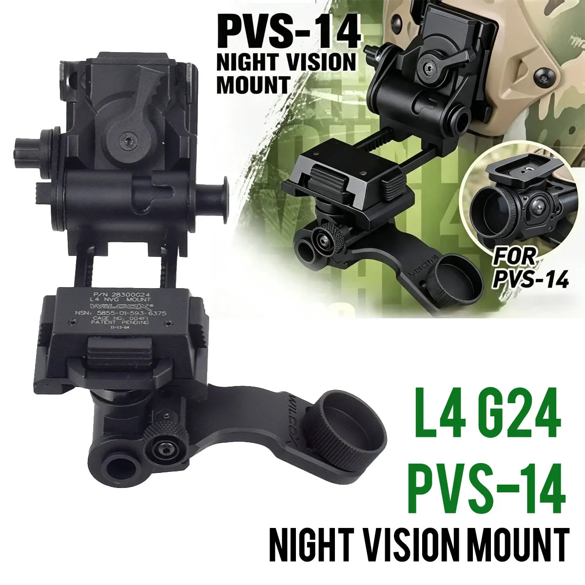 Soporte NVG Wilcox L4 G24 visto lateral