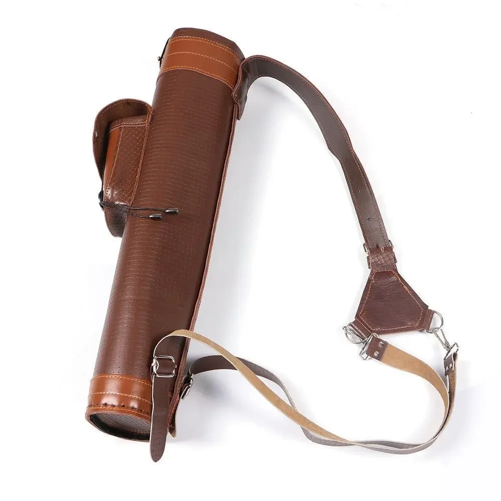 Mochila de cuero para tiro con arco y aljaba trasera - imagen 4