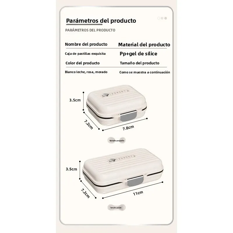 Pastillero portátil con compartimentos para medicación semanal - imagen 4
