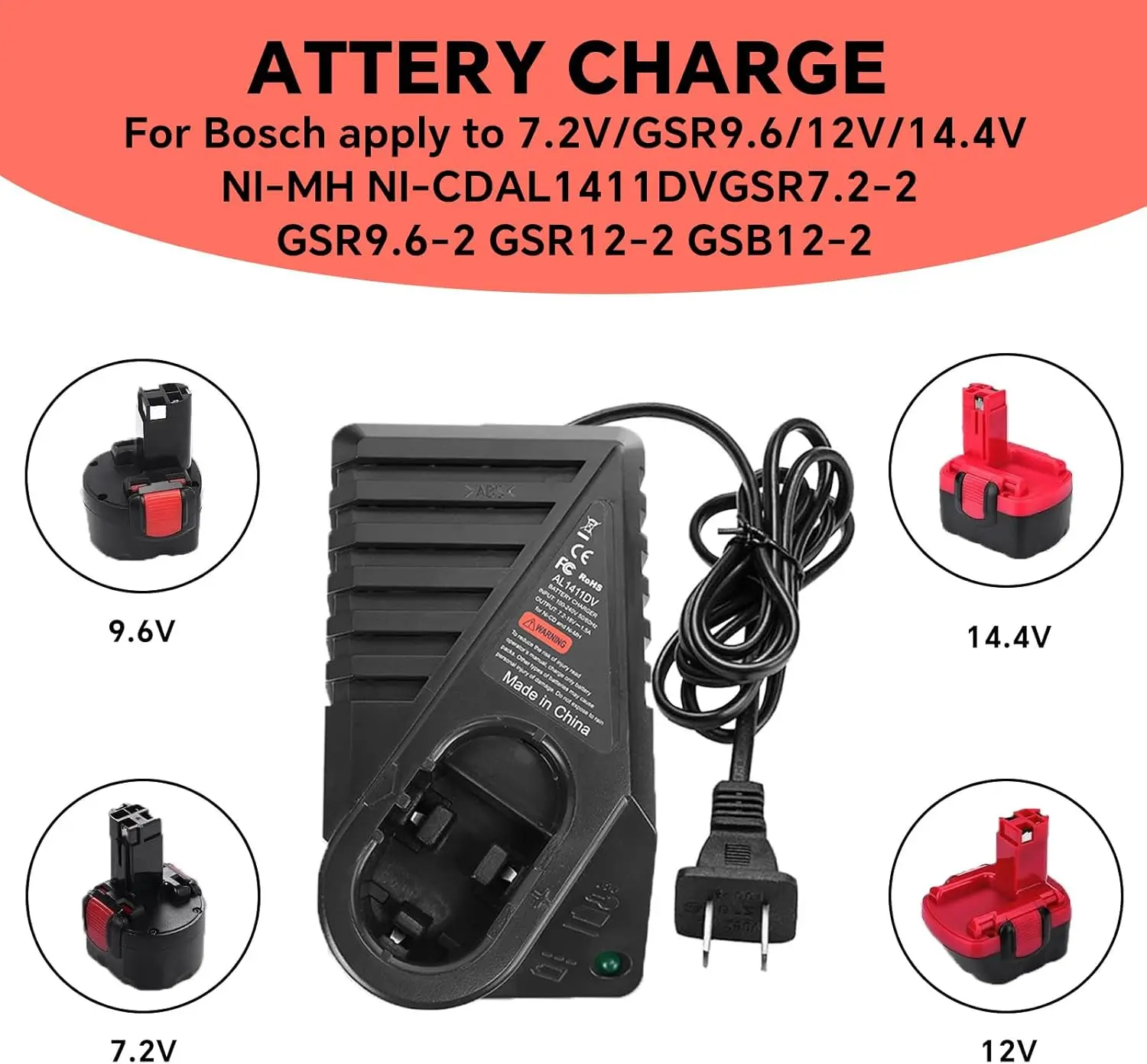Cargador de batería NiMH NiCd Bosch y Skil para herramientas - imagen 4