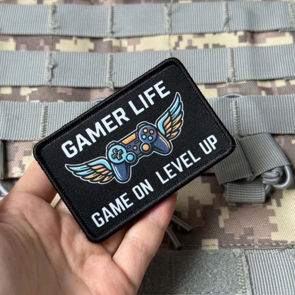 Parche táctico Gamer Level Up con velcro - imagen 4