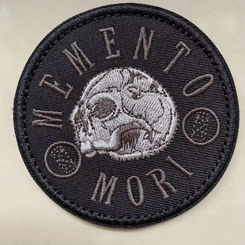 MEMENTO MORI Parche táctico Velcro para mochila - calavera bordada