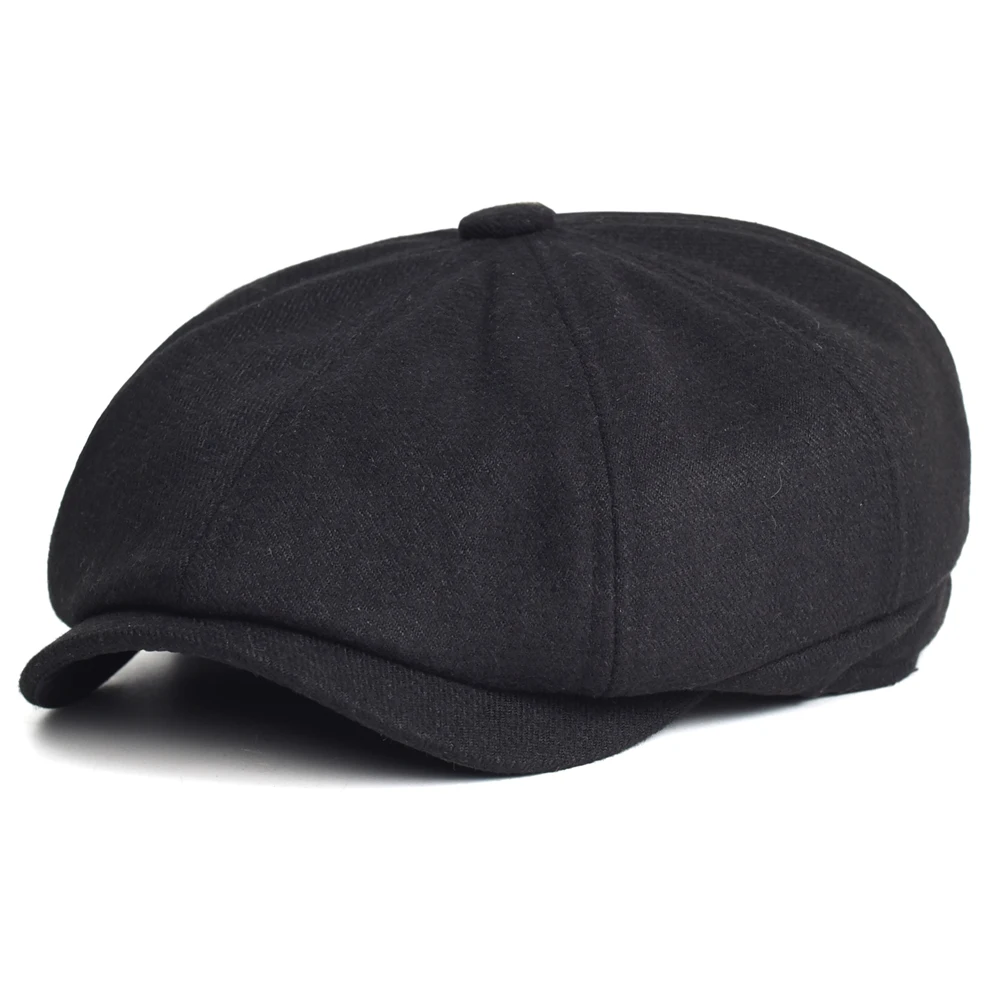 Gorro detective octogonal suave y cálido retro para hombre