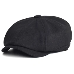 Gorro detective octogonal suave y cálido retro para hombre